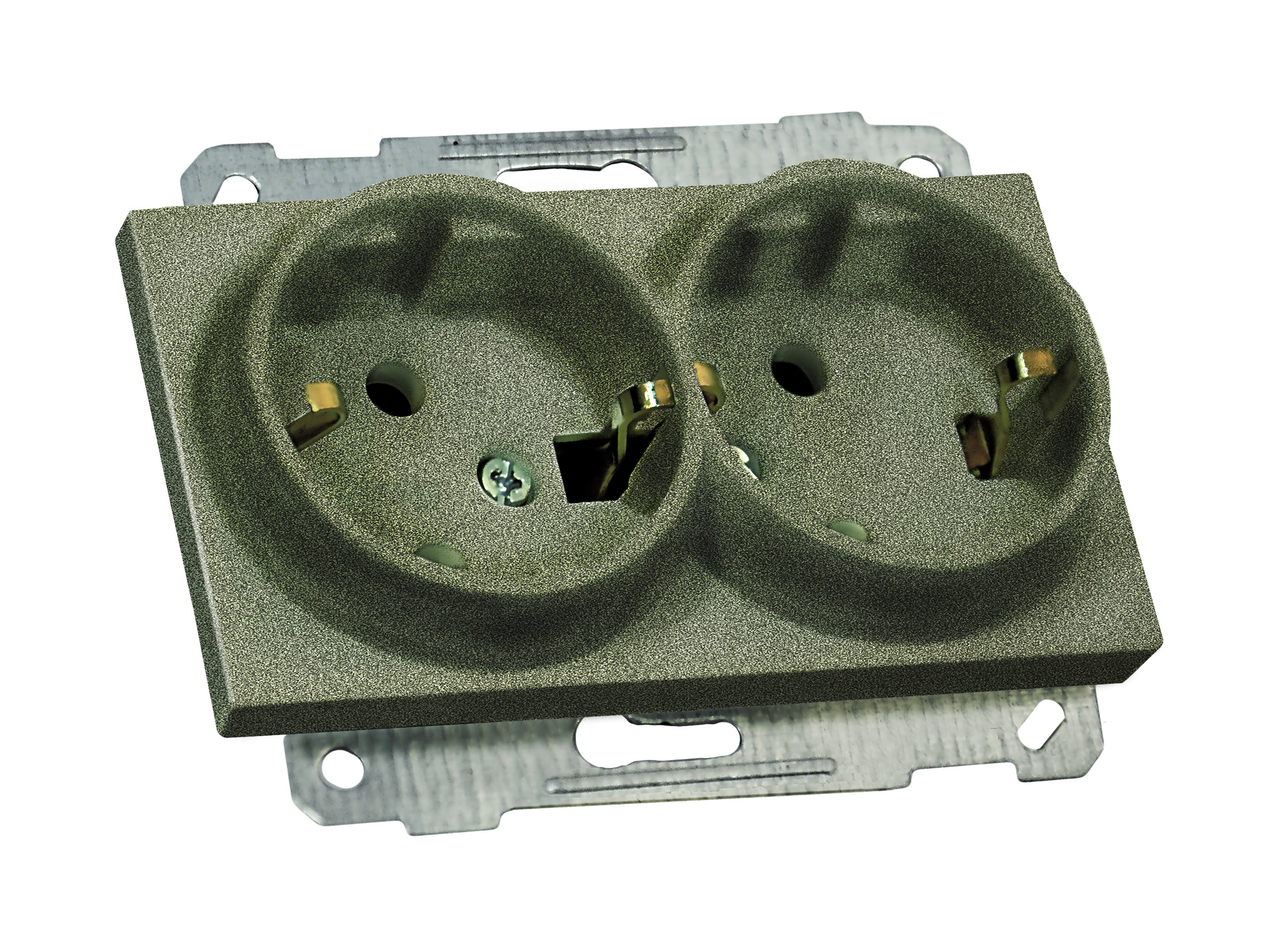 Механізм розетки подвійної, з/з, в 1 коробку, 16А, RITA, Mutlusan, "графіт", (2200 202 0295)