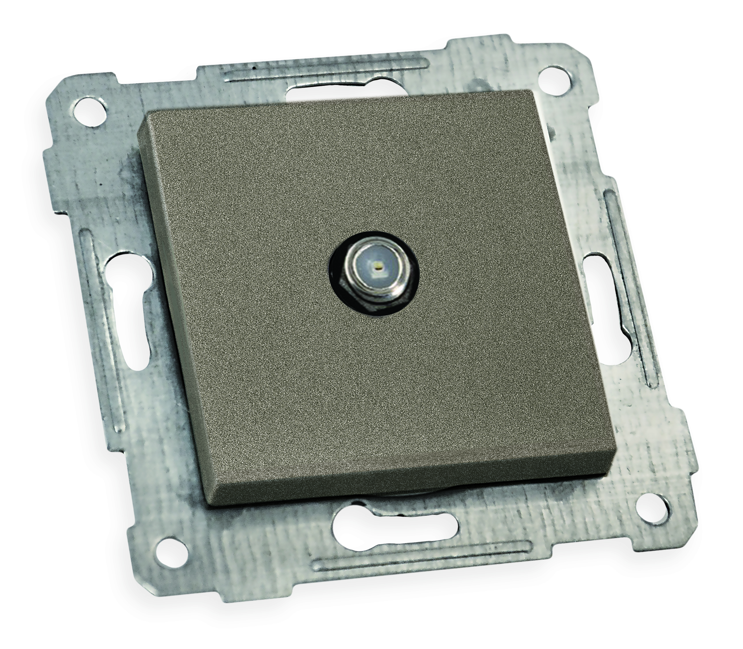 Механізм розетки телевізійної, TV "папа", RITA, Mutlusan,  "графіт", (2200 172 0195).