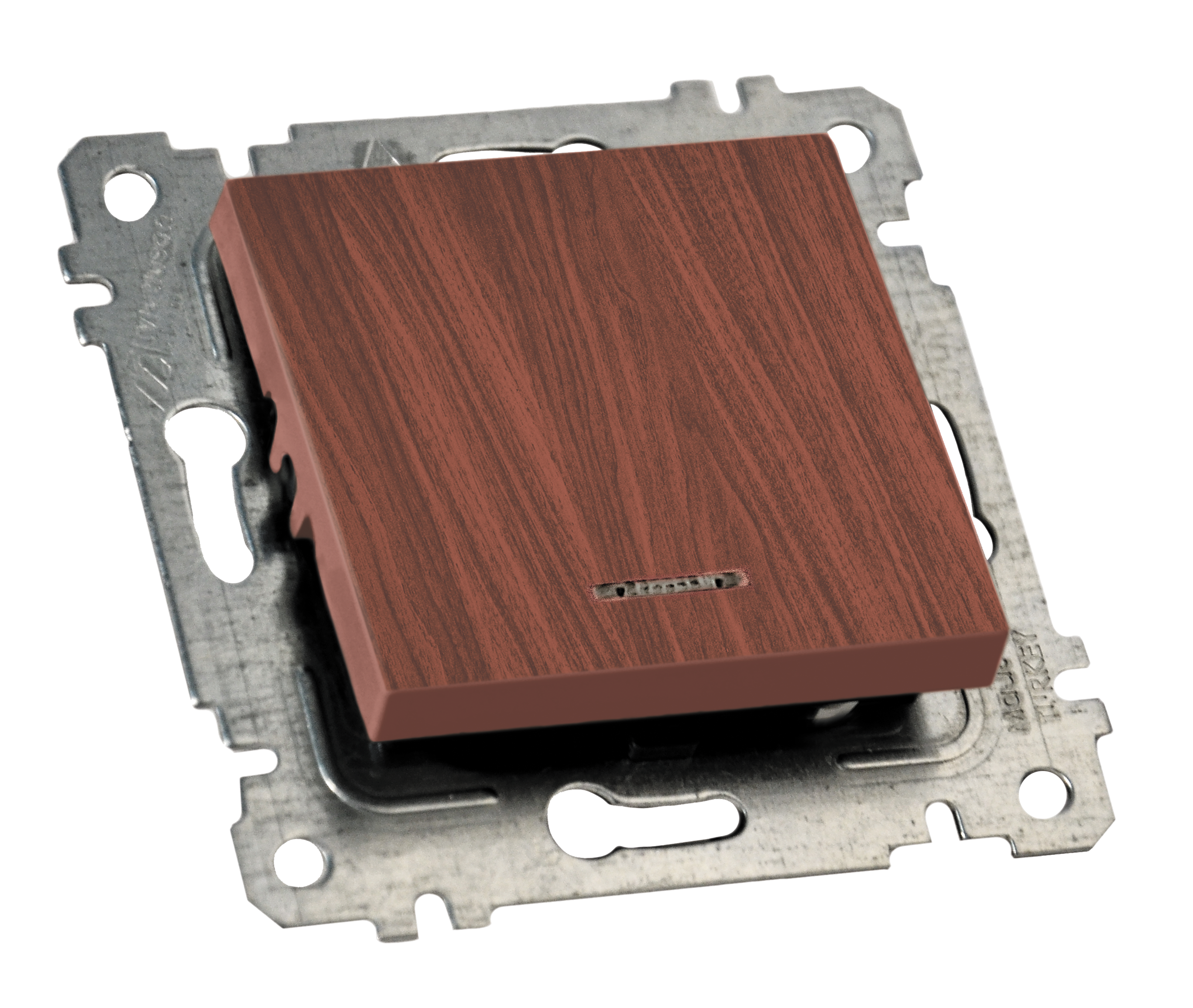 Механізм вимикача 1 кл, 10А, з світловим індикатором, RITA, Mutlusan, "вишня" (2200 415 0156)