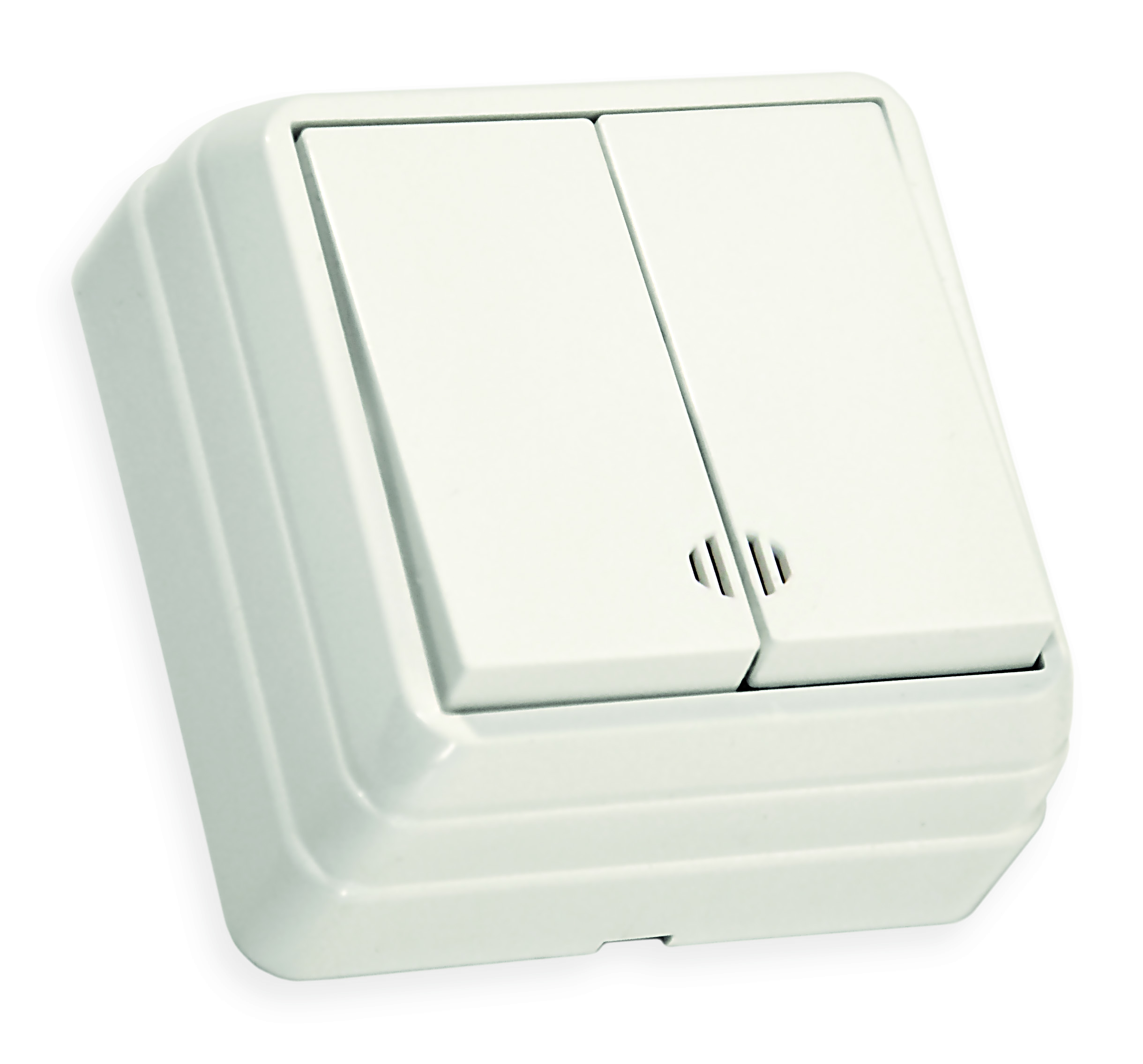 Вимикач 2 кл, 10А, з світловим індикатором, BRON, Mutlusan, білий, (2160 326 0201)