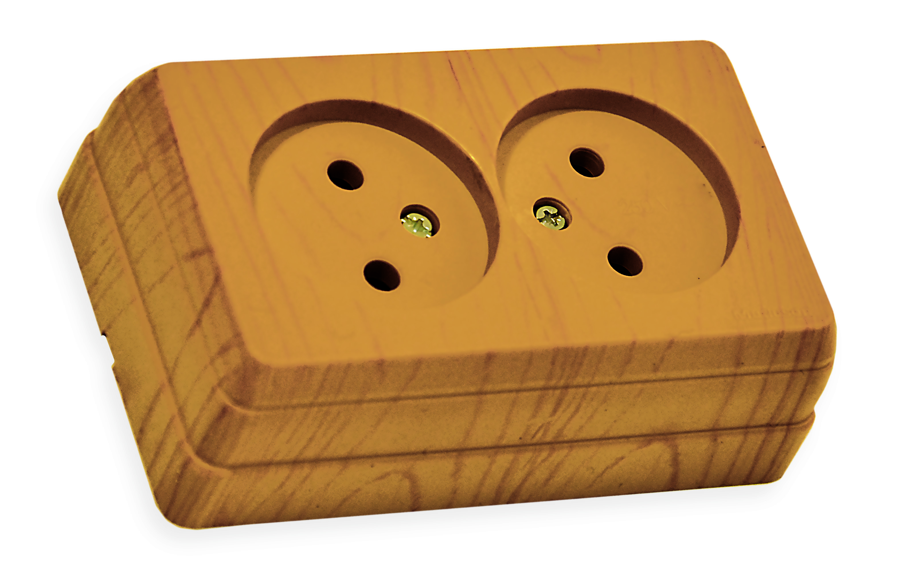 Розетка подвійна, б/з, 16А, BRON, Mutlusan, дуб, (2160 203 0258)