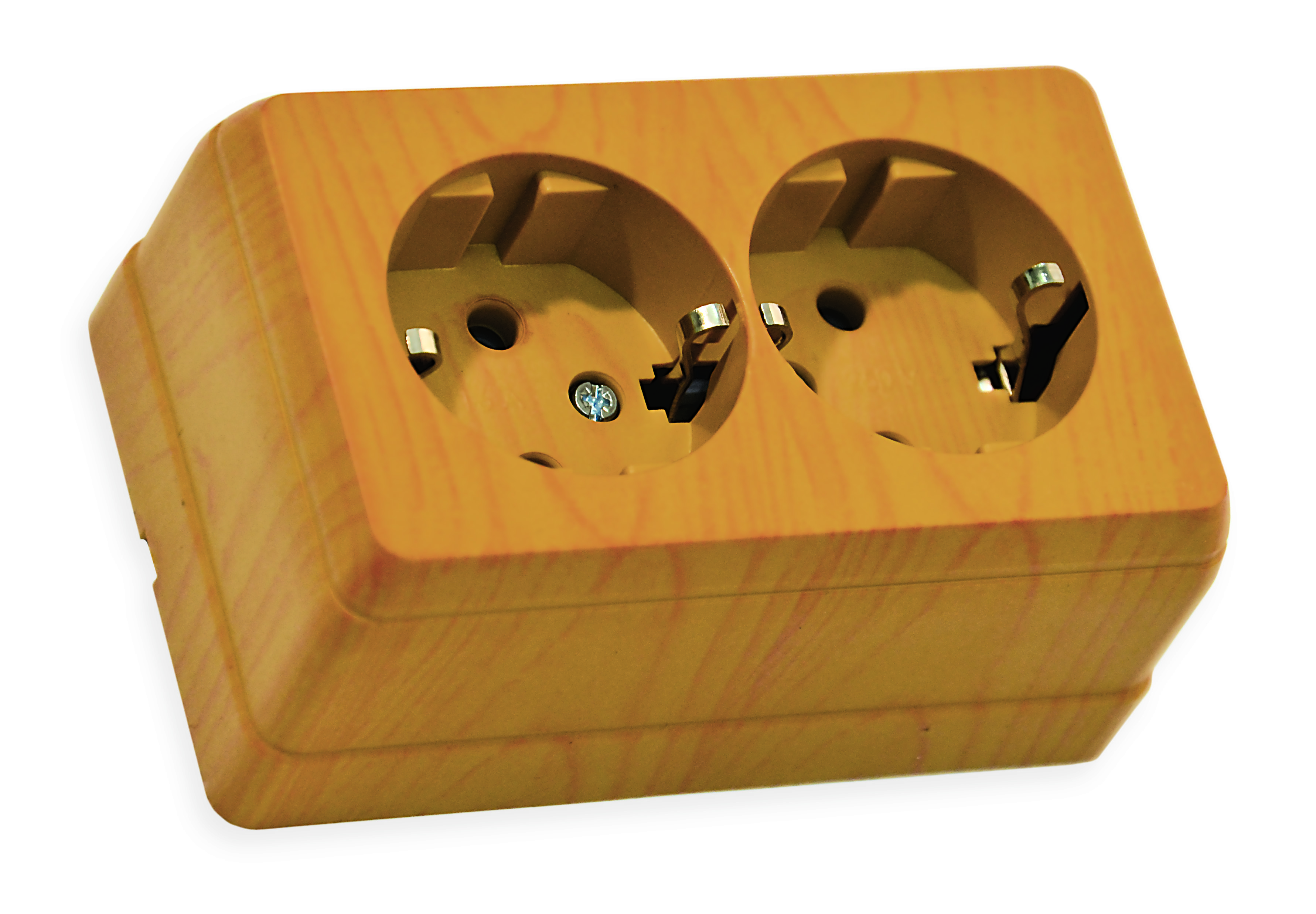 Розетка подвійна, з/з, 16А, BRON, Mutlusan, дуб, (2160 202 0258)