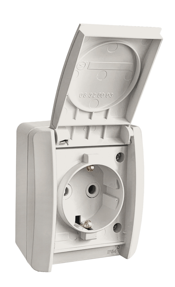 Розетка накладна з/з, 16А, NORA, Mutlusan, білий, IP54 (2155 180 0201)