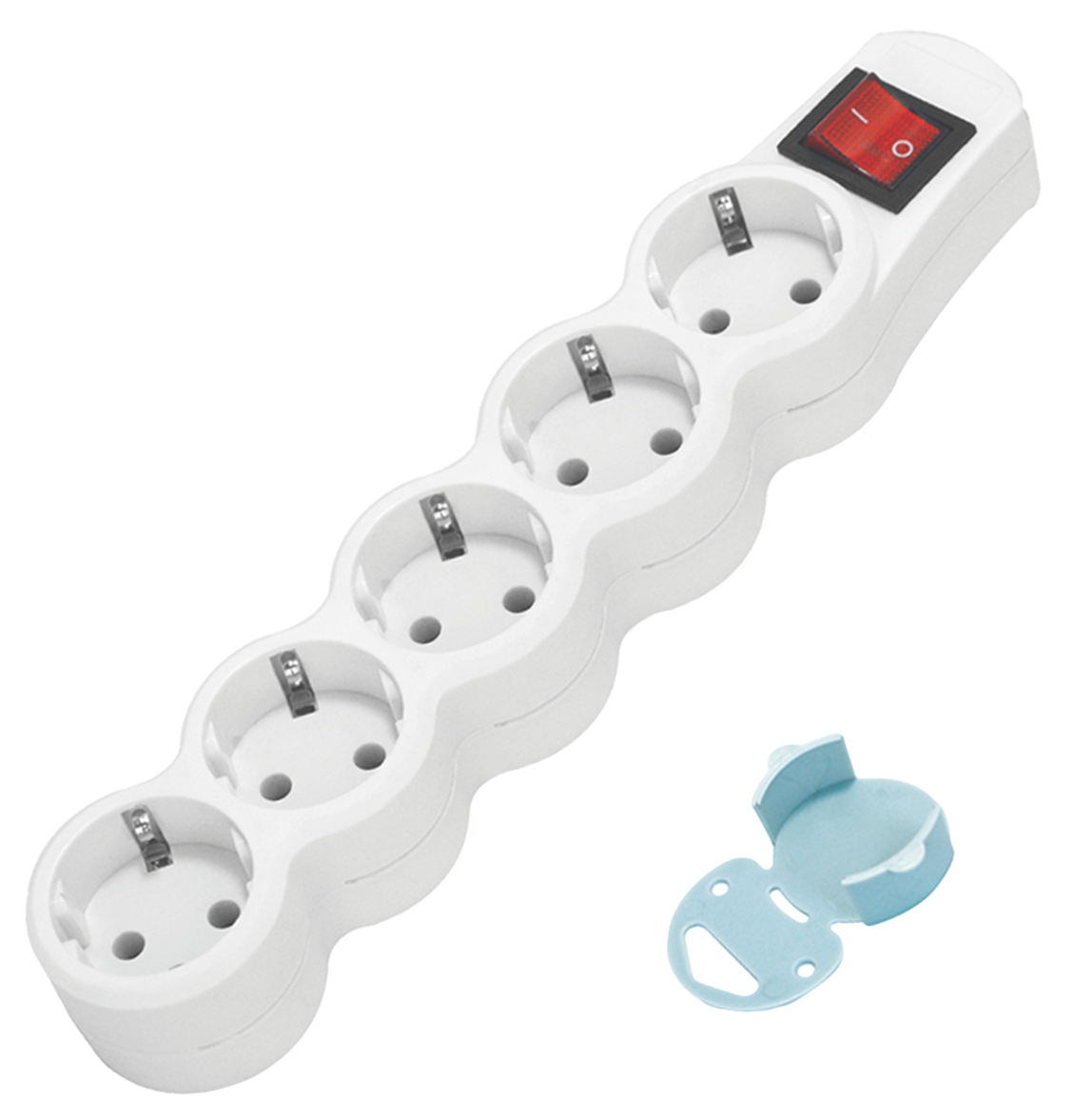 Колодка з/з, 5 гнізд, з вимикачем, 10А, MARSO