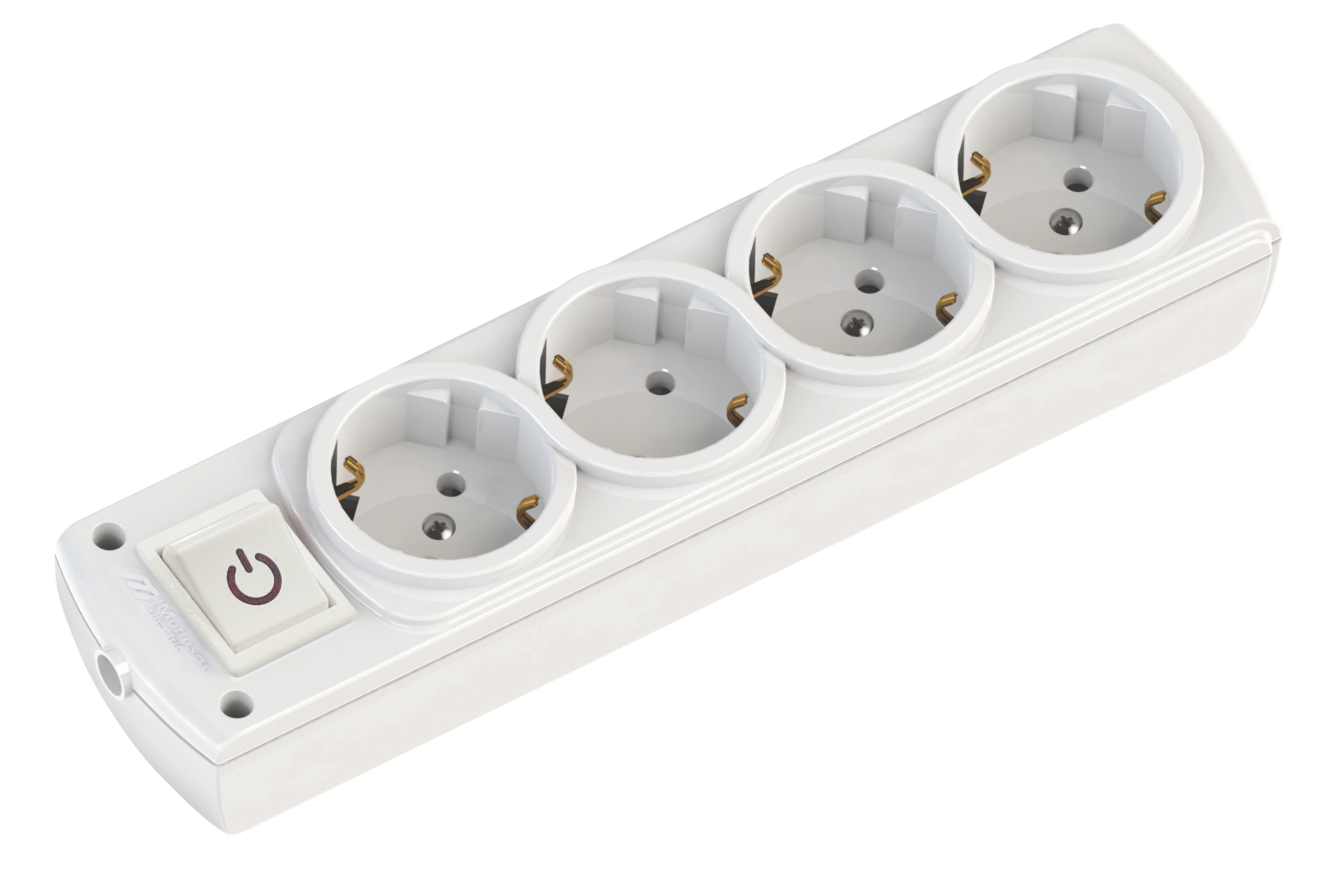 Колодка з/з, 4 гнізда, з вимикачем, 16А, Olimpia, Mutlusan  (001 171 410002 00 00)