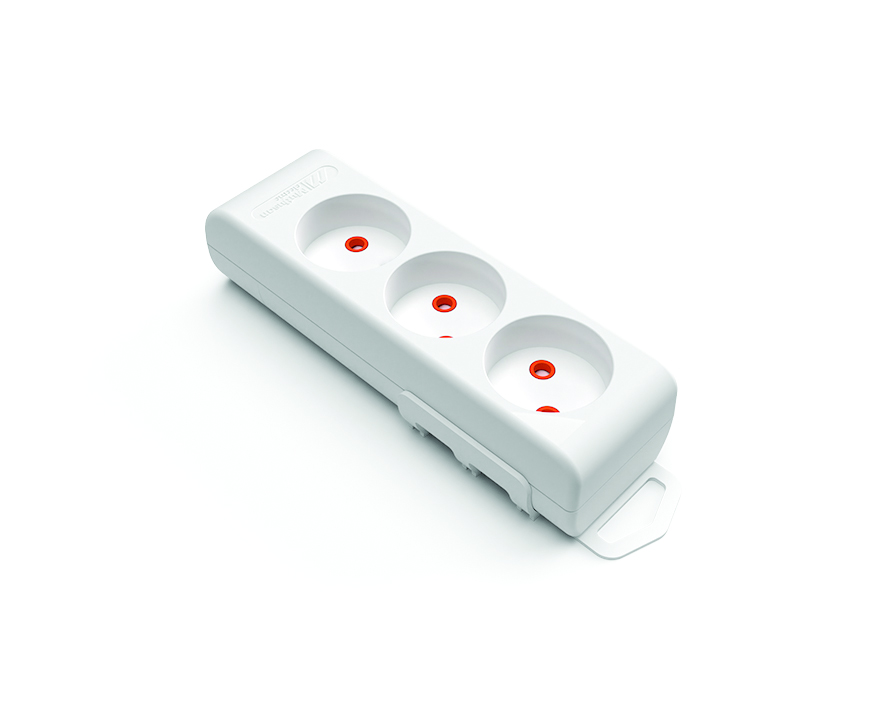 Колодка б/з, 3 гнізда, зі шторками, 16А, Ri-tech, Mutlusan  (001 175 390001 00 00)