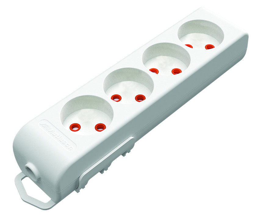 Колодка б/з, 4 гнізда, зі шторками, 16А, Ri-tech, Mutlusan  (001 175 490001 00 00)