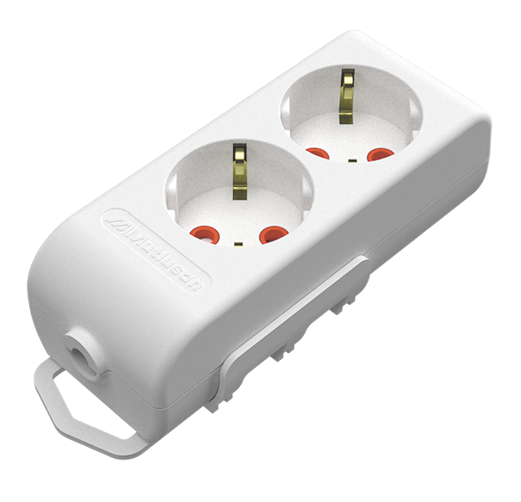 Колодка з/з, 2 гнізда, зі шторками, 16А, Ri-tech, Mutlusan (001 175 210001 00 00)