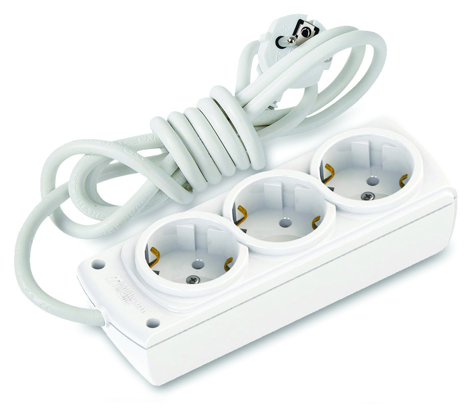Подовжувач з/з, 3 гнізда, 3м, 16А, Olimpia, Mutlusan  (001 171 310002 03 00)