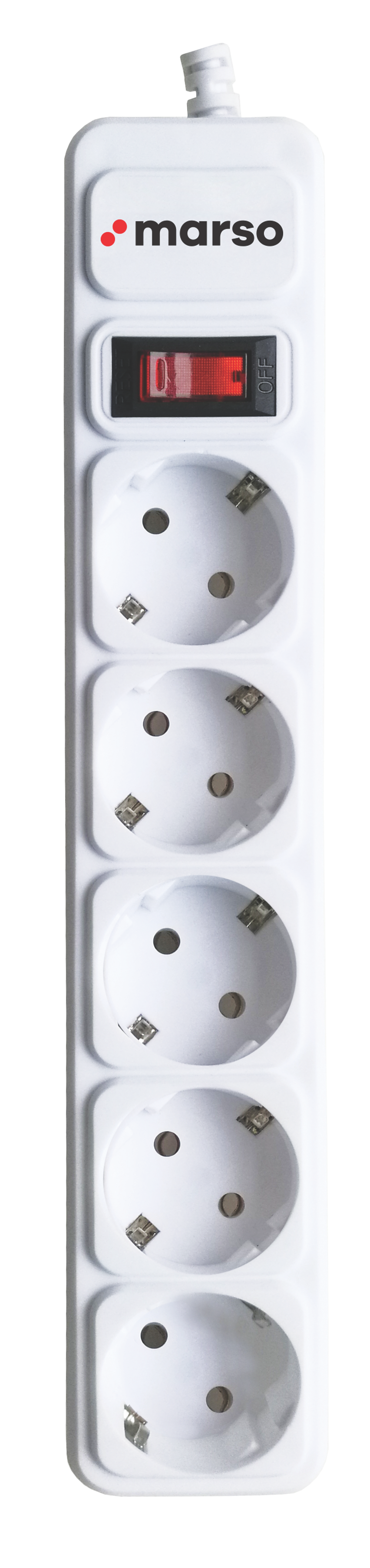 Мережевий фільтр-подовжувач з/з, 5 гнізд, 3м, з вимикачем, MARSO