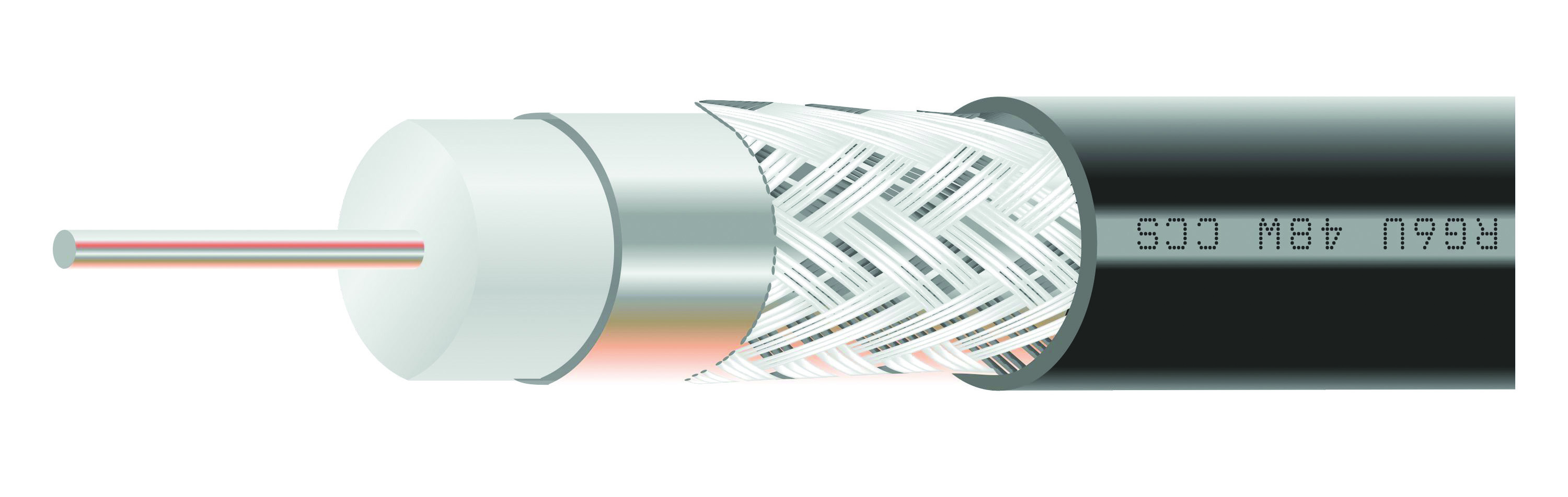 Кабель MARSO коаксіальний TV RG6U, CCS, 32W, 75 Ом, зовнішній, чорний