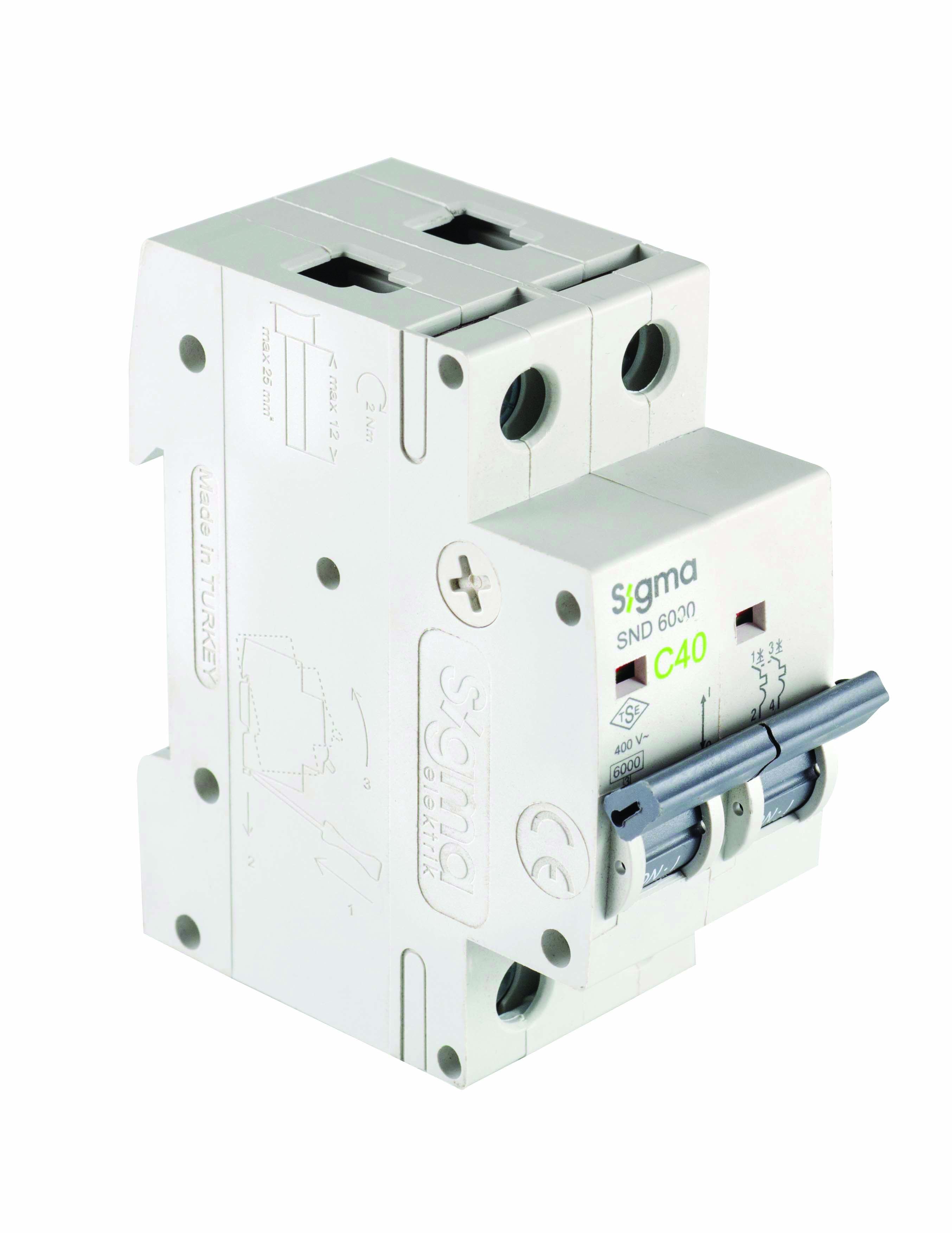 Авт. вимикач SIGMA 6кА, 2Р, 6А "С" (6SM206C)