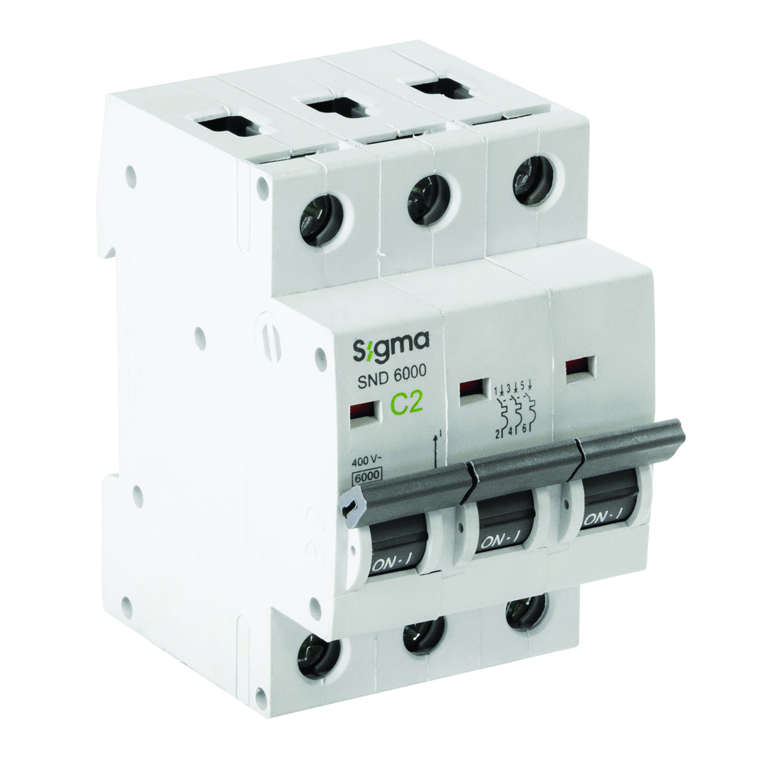 Авт. вимикач SIGMA 6кА, 3Р, 6А "С" (6SM306C)