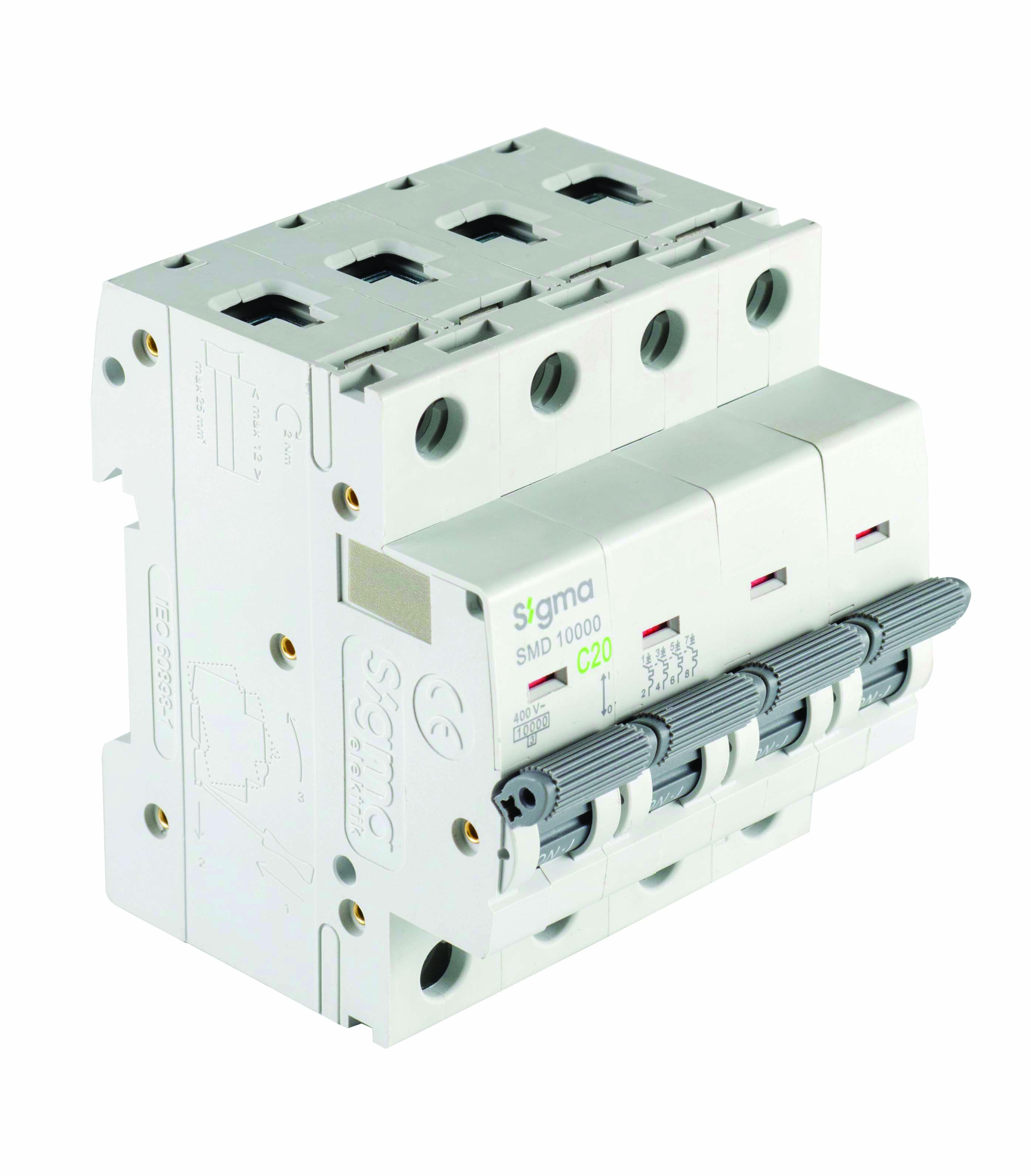 Авт. вимикач SIGMA 10кА, 4Р, 16А "С" (1SMD416C)