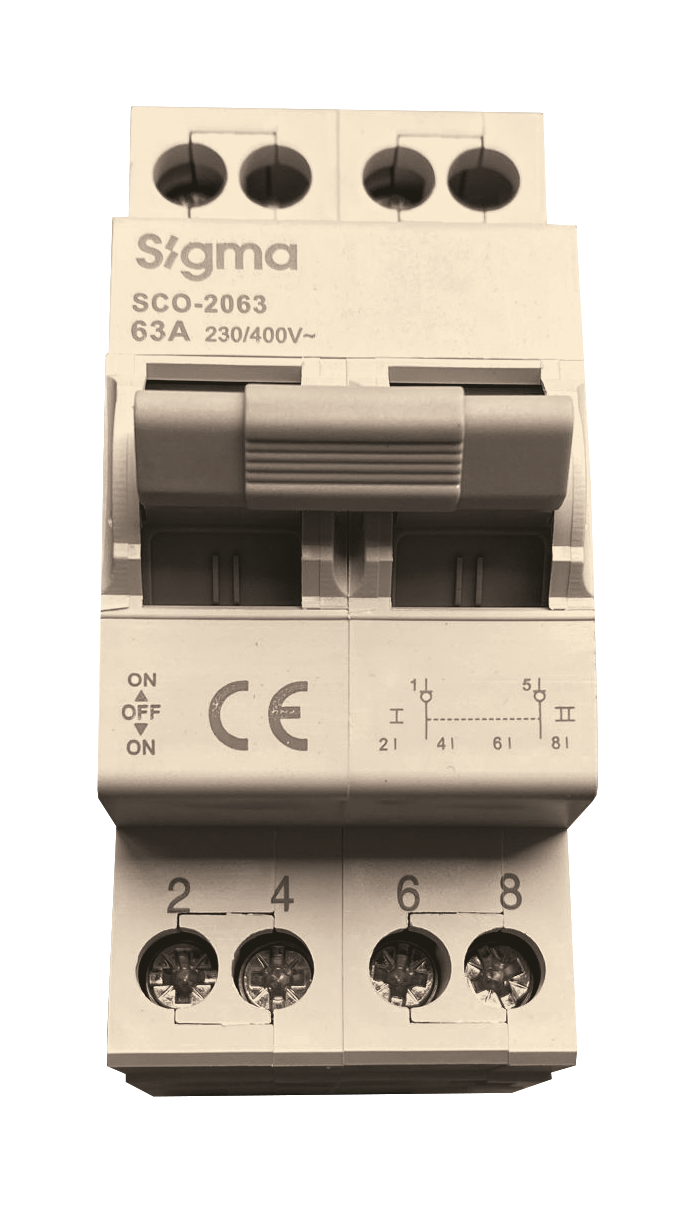 Перемикач введення резерву SIGMA I-0-II 2P, 40A