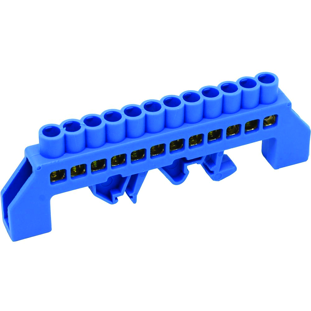 Шина нульова ізольована 12 отв. на DIN-рейку (універсальна)