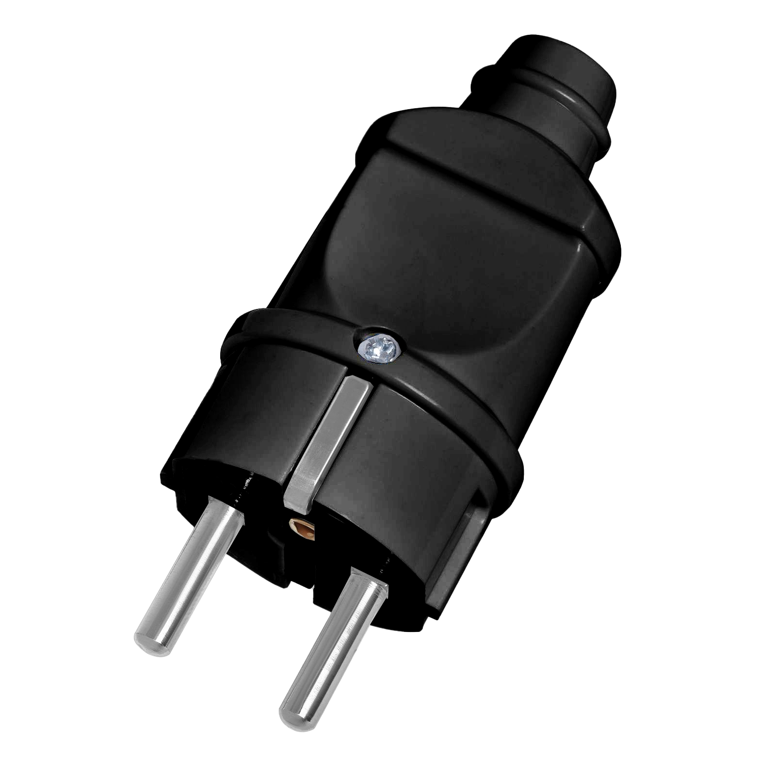 Вилка з/з, 16 А, чорна, MARSO