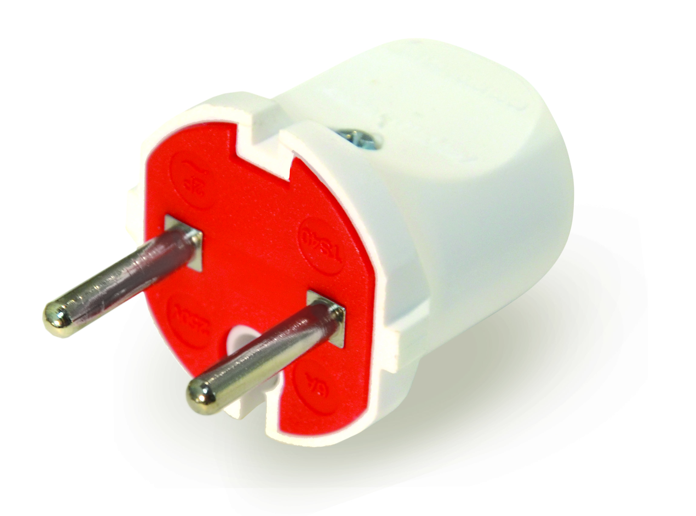 Вилка б/з, 10А, біла, AY-KA, (77 110 00)