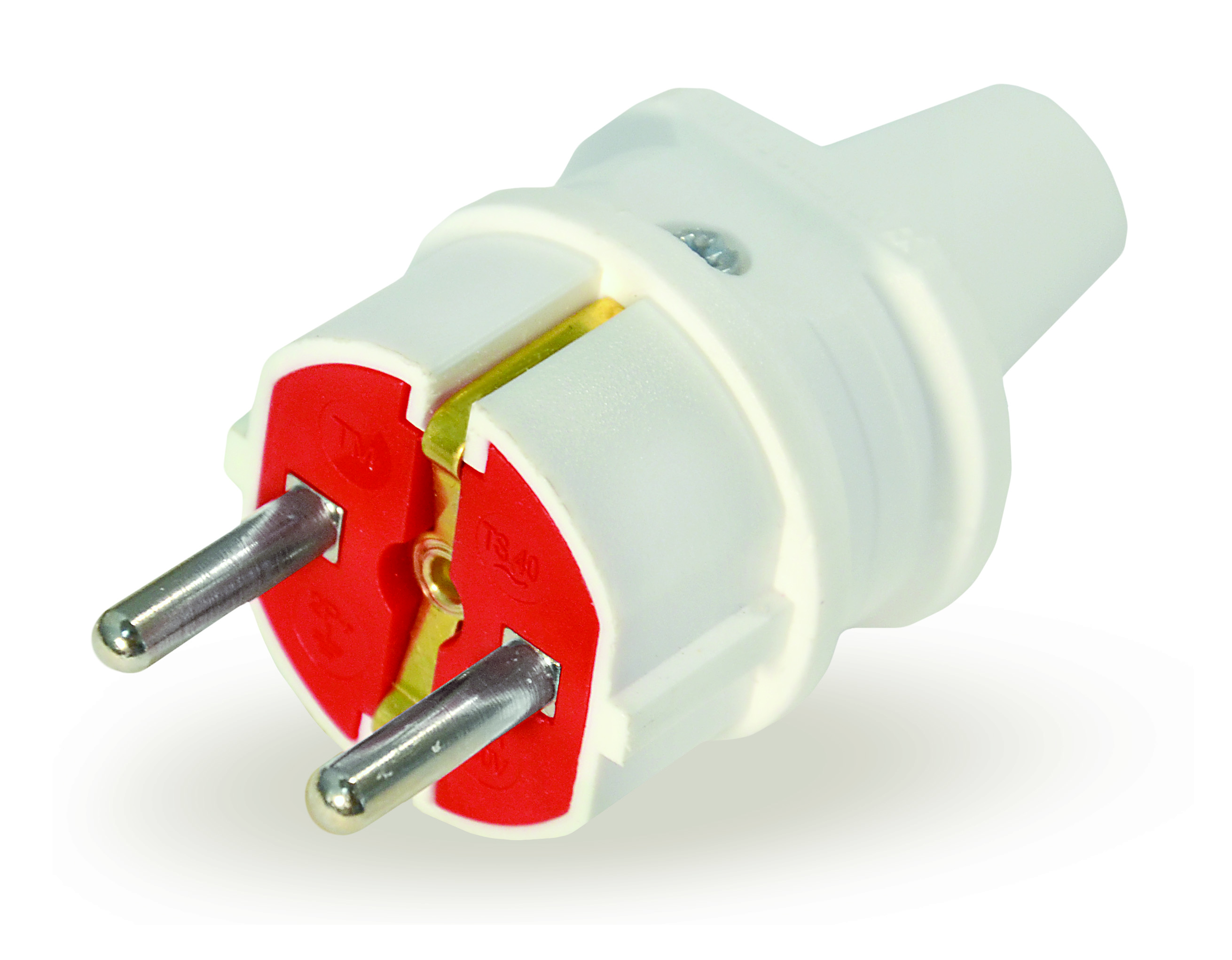 Вилка з/з, 16А, біла, AY-KA, (77 115 00)