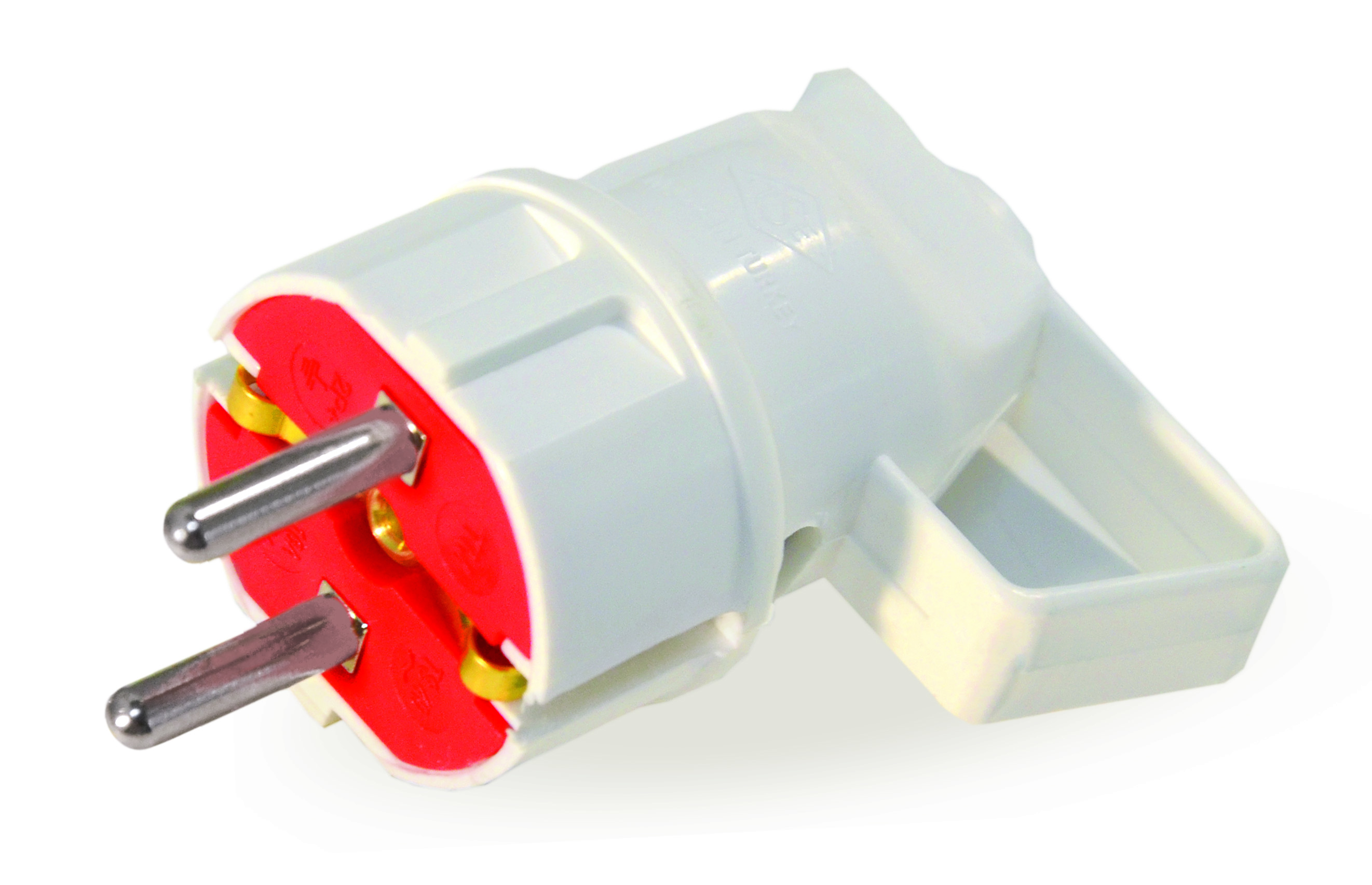 Вилка з/з, 16А, з ручкою, біла, AY-KA, (77 116 00)