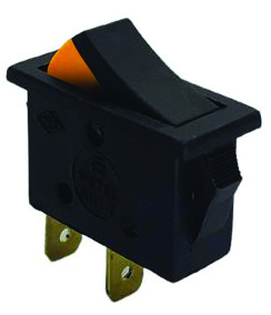 Клавішний перемикач тонкий з помаранчевим індикатором, 1 клавіша, прямокутний, ON-OFF, SETEL(S31112)