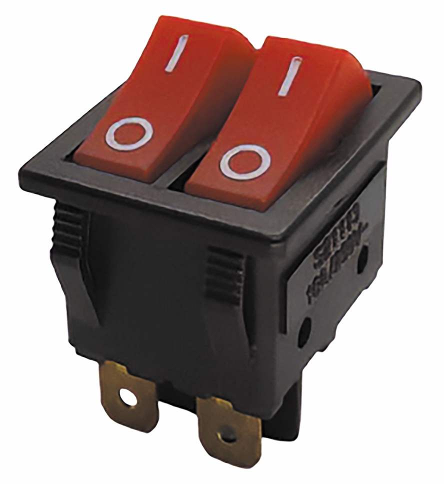 Клавішний перемикач, 2 клавіши, прямокутний, ON-OFF, SETEL (S21113)