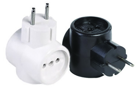 Трійник-розгалужувач б/з, 10А, чорний