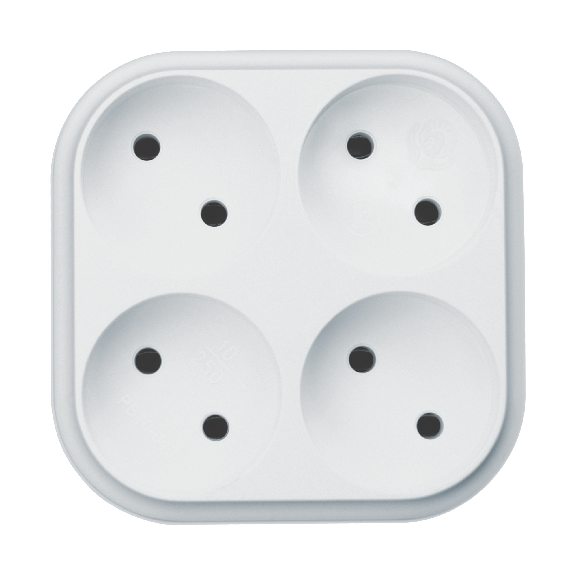 Розгалужувач б/з, 4 гнiзда, круглий, 10А (РВ10 - 040)