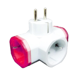 Трійник-розгалужувач з/з, 10А, білий, MARSO