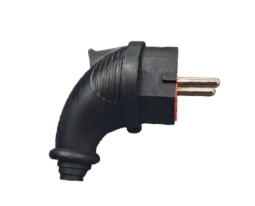 Вилка з/з, 16А, каучук, (IP44), Г-подібна, чорна, MARSO