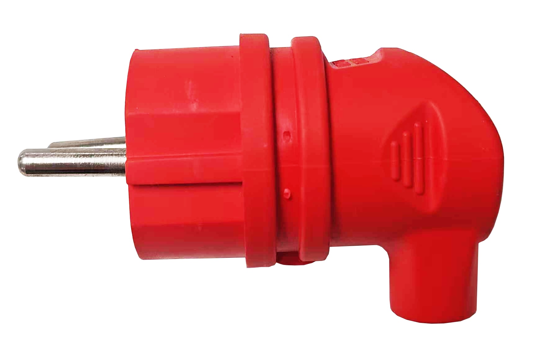 Вилка з/з, 16А, каучук, (IP44), Г-подібна, червона, MARSO