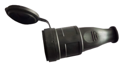 Розетка переносна з/з, 16А, каучук, (IP44), чорна, MARSO