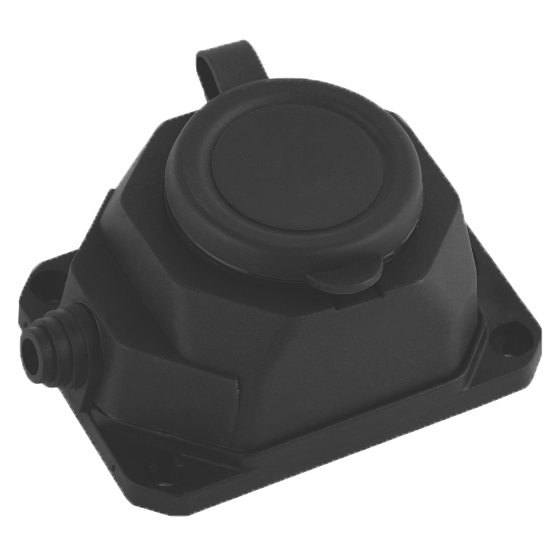 Розетка настінна з/з, 16А, каучук, (IP44), AY-KA, (55 100 00)