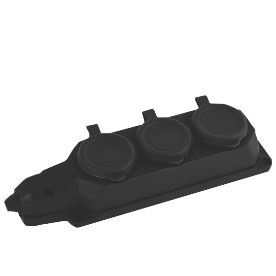 Колодка 3 гнізда з/з, 16А, каучук, (IP44), AY-KA, (55 300 00)