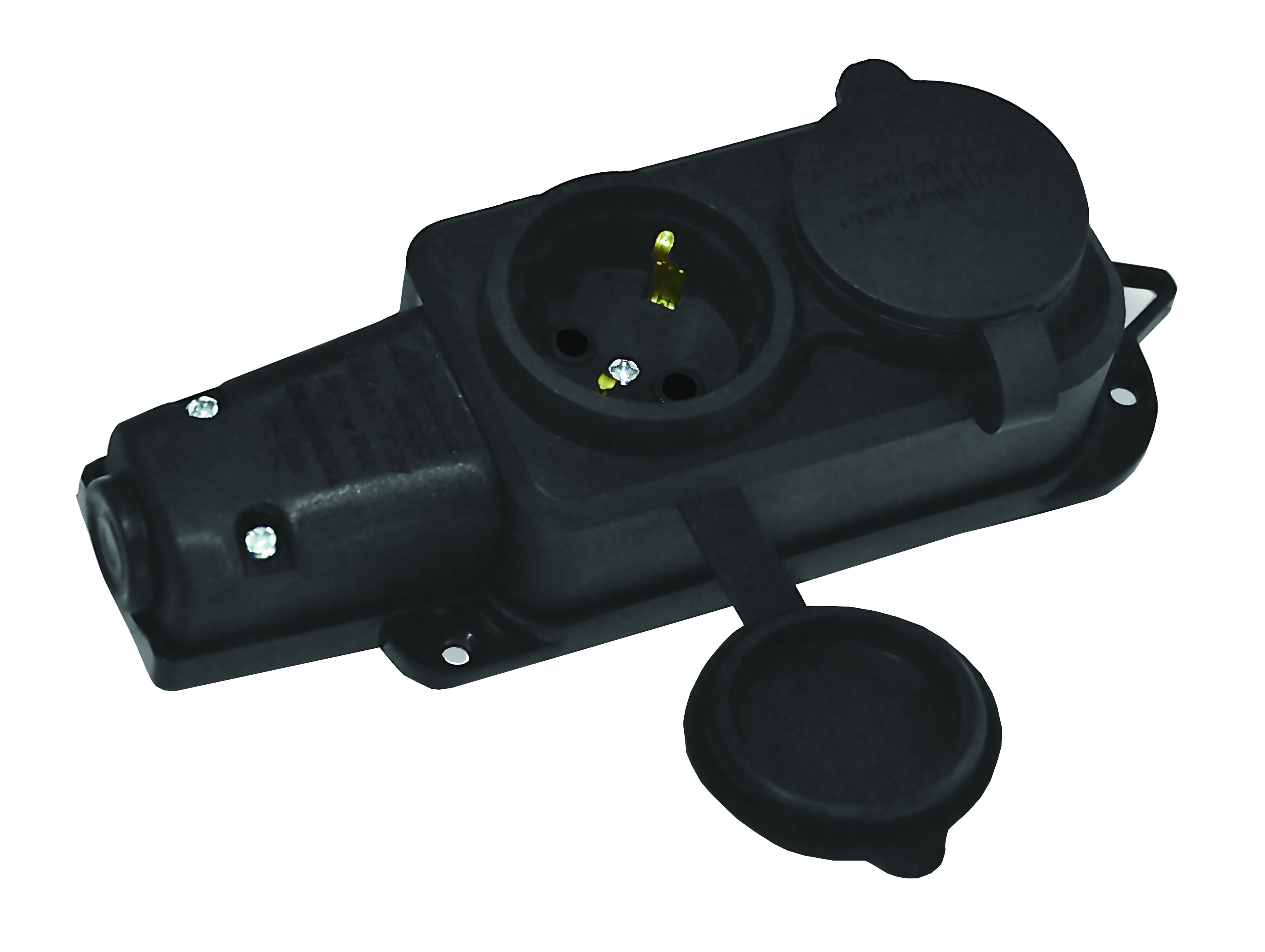 Колодка 2 гнізда з/з, 16А, каучук, (IP44), Mutlusan (010 083 500292).