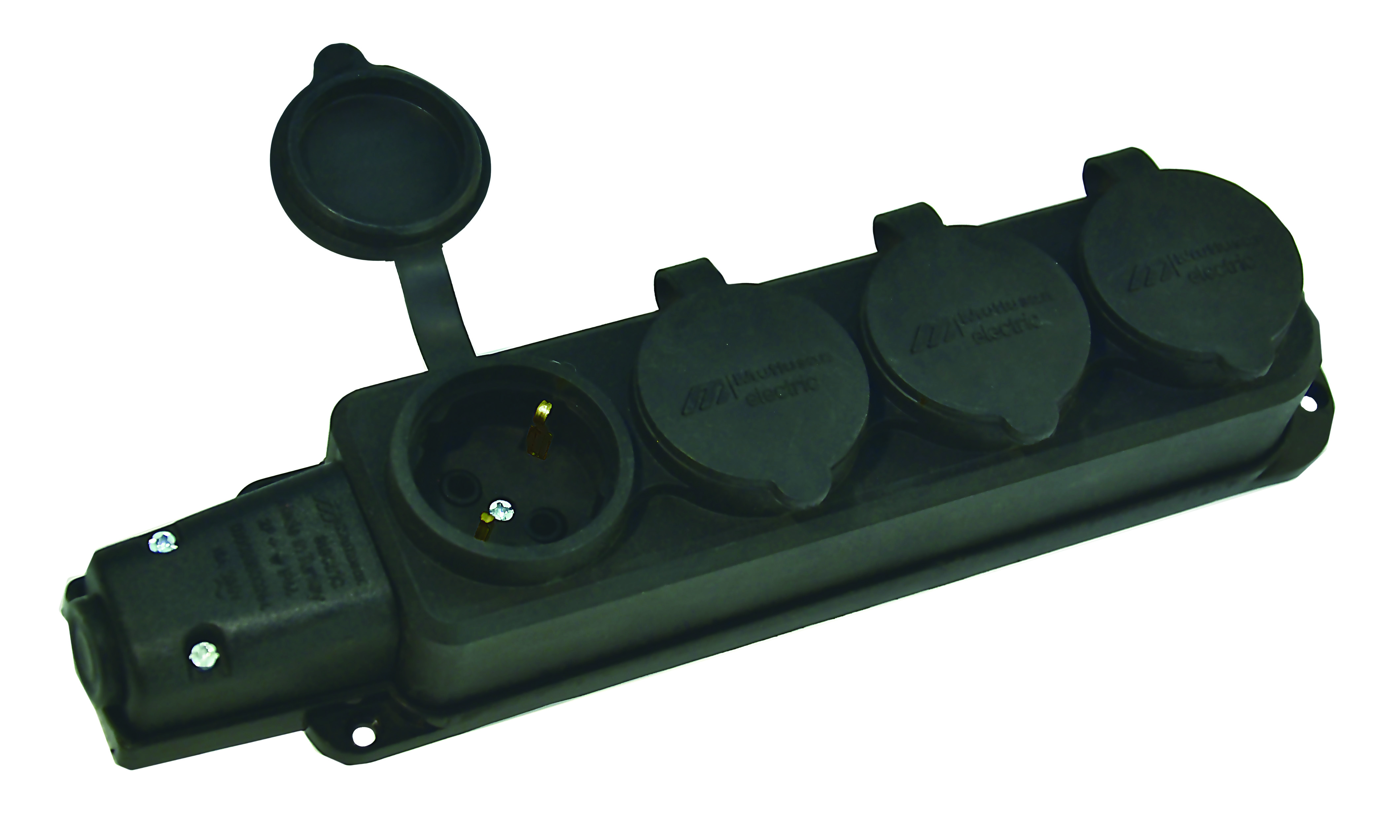 Колодка 4 гнізда з/з, 16А, каучук, (IP44), Mutlusan (010 083 500294).