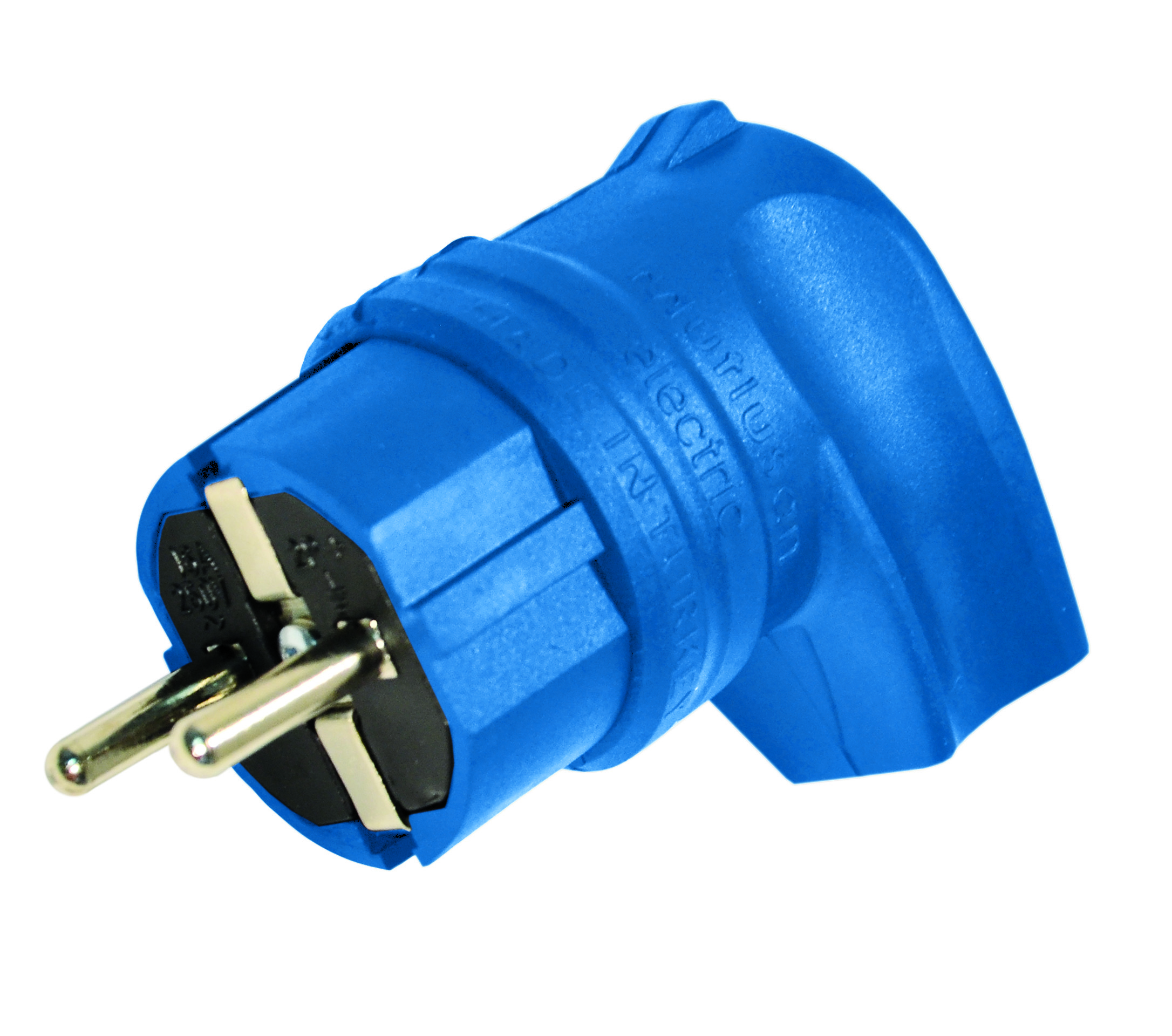 Вилка з/з, 16А, каучук, Г-подібна, синя, Mutlusan (010 083 300127)