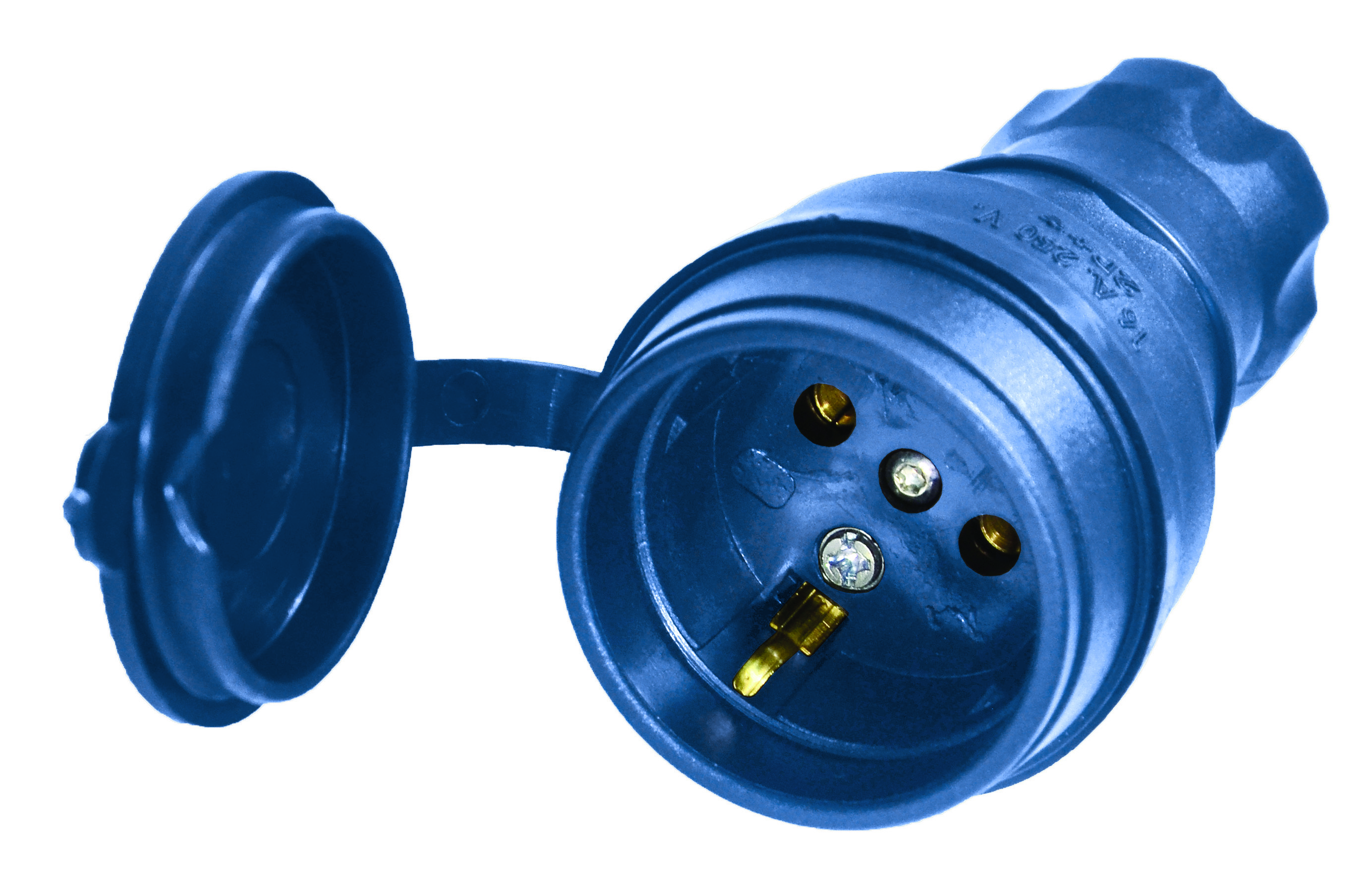 Розетка переносна з/з, 16А, каучук, (IP44), синя, Mutlusan (010 083 300129)