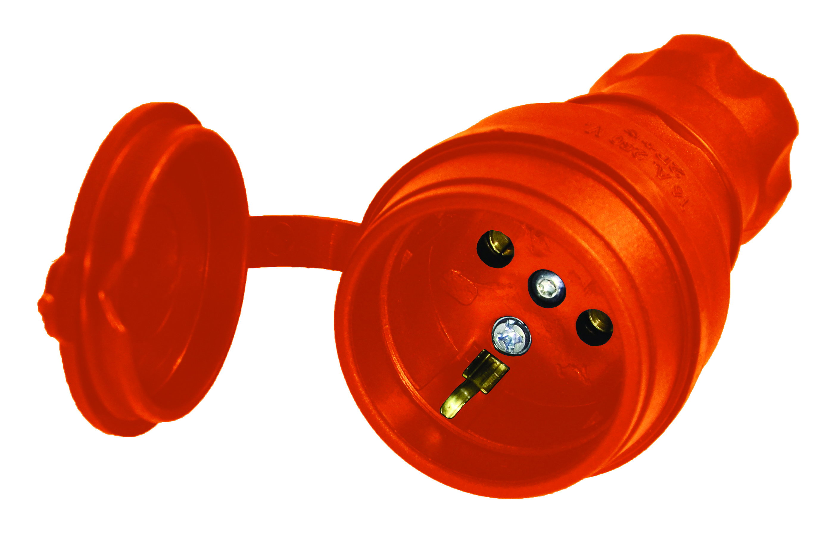 Розетка переносна з/з, 16А, каучук, (IP44), помаранчева, Mutlusan (010 083 300329)