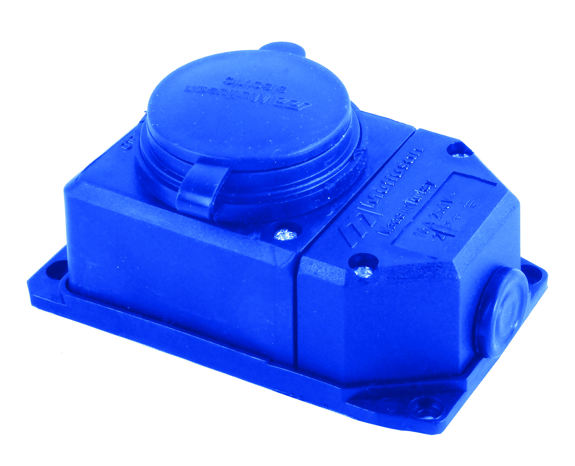 Розетка настінна з/з, 16А, каучук, (IP44), синя, Mutlusan (010 083 510296)