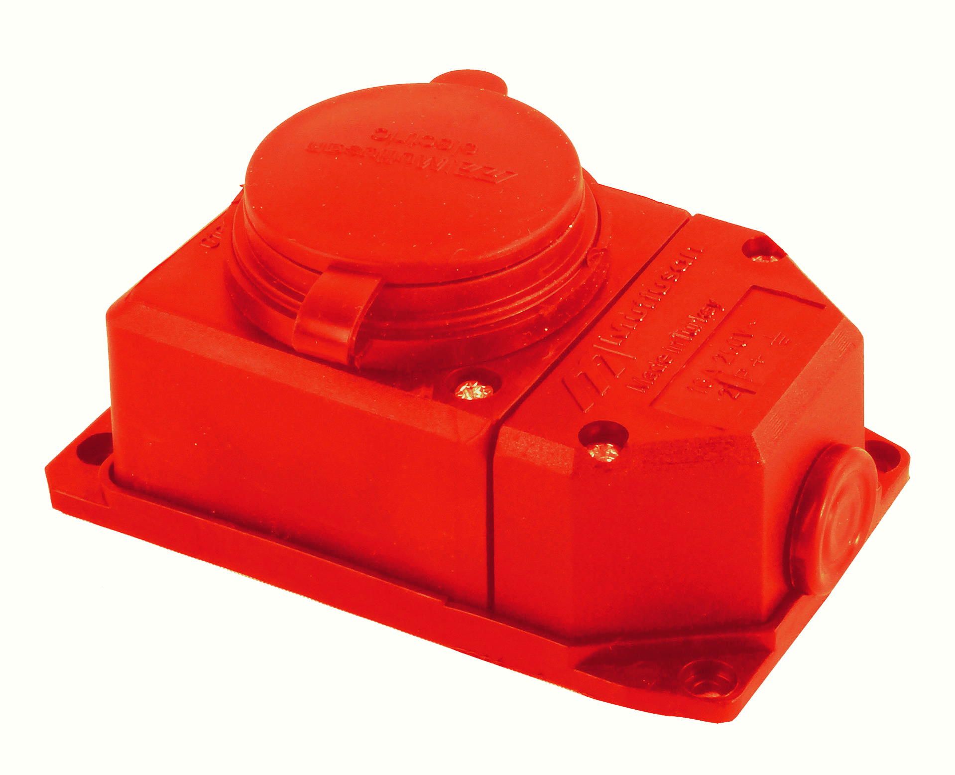 Розетка настінна з/з, 16А, каучук, (IP44), помаранчева, Mutlusan (010 083 530296)