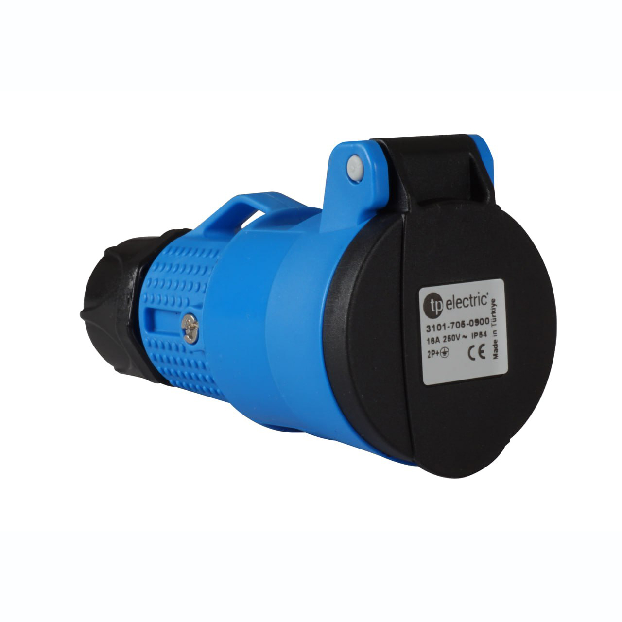 Розетка з/з, 16А,  синя, (IP44),  TP electric (3101-705-0900)