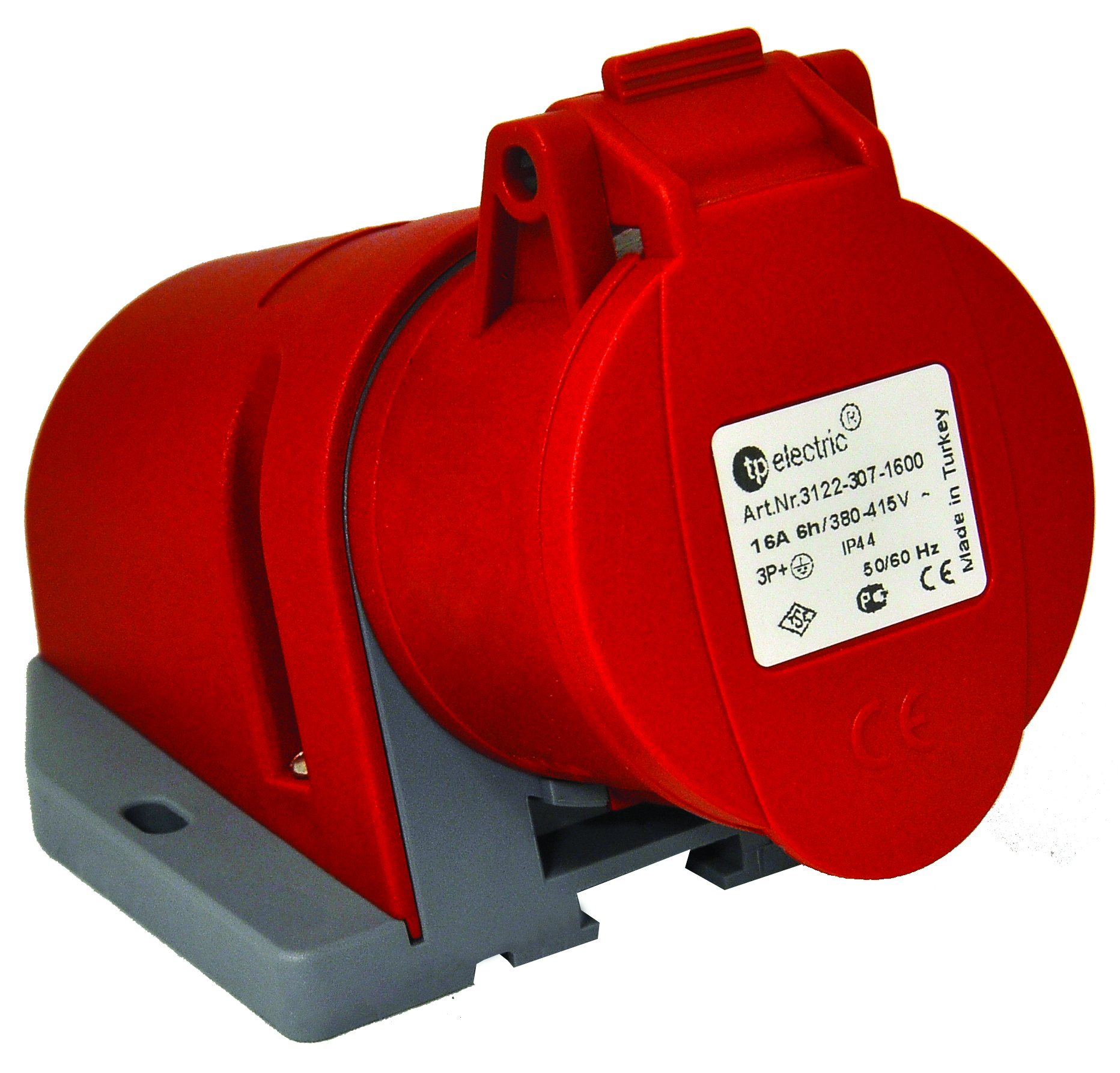 Розетка силова настінна 16А/4 (3Р+РЕ) IP44, TP electric (3122-307-1600)