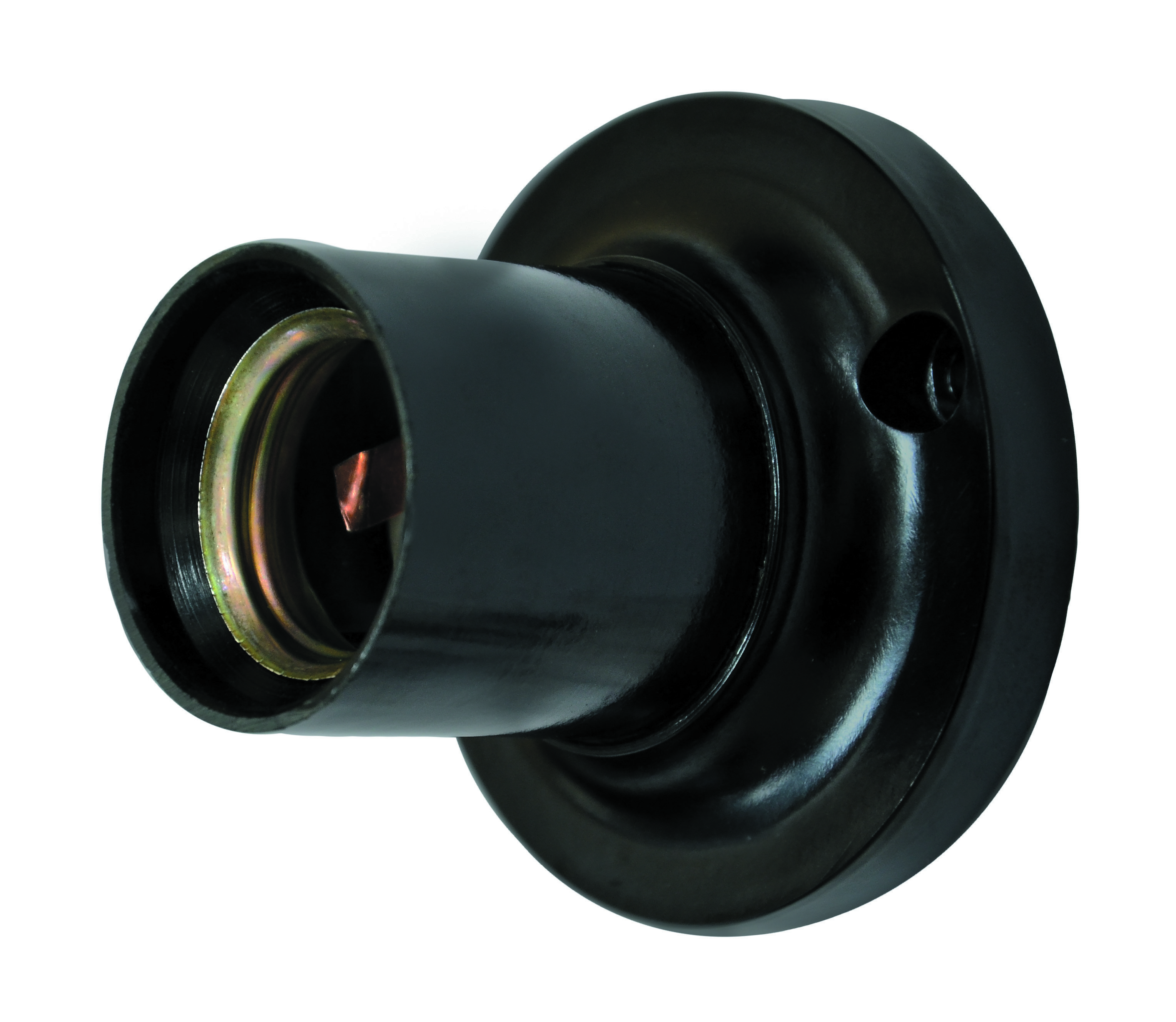 Патрон Е27 накладний, карболіт, чорний, прямий (Е27ФпП-01)