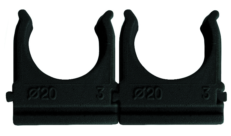 Хомут-кліпси для гофротруби d 16 мм, чорні, (100шт)