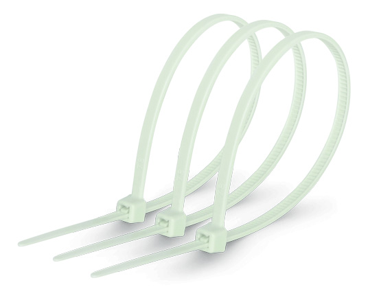 Хомути кабельні 100 × 3 мм, білий, 100 шт