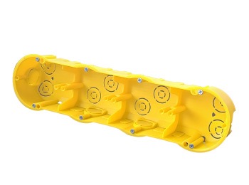 Коробка д/уст. розеток/вимик., бетон/цегла, 4-на, 285х70х46 мм,  D 60мм