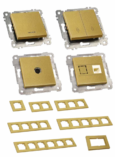 Механізм діммера 600Вт, 10А, 10А, RITA, Mutlusan, "золото", (2200 440 0280)